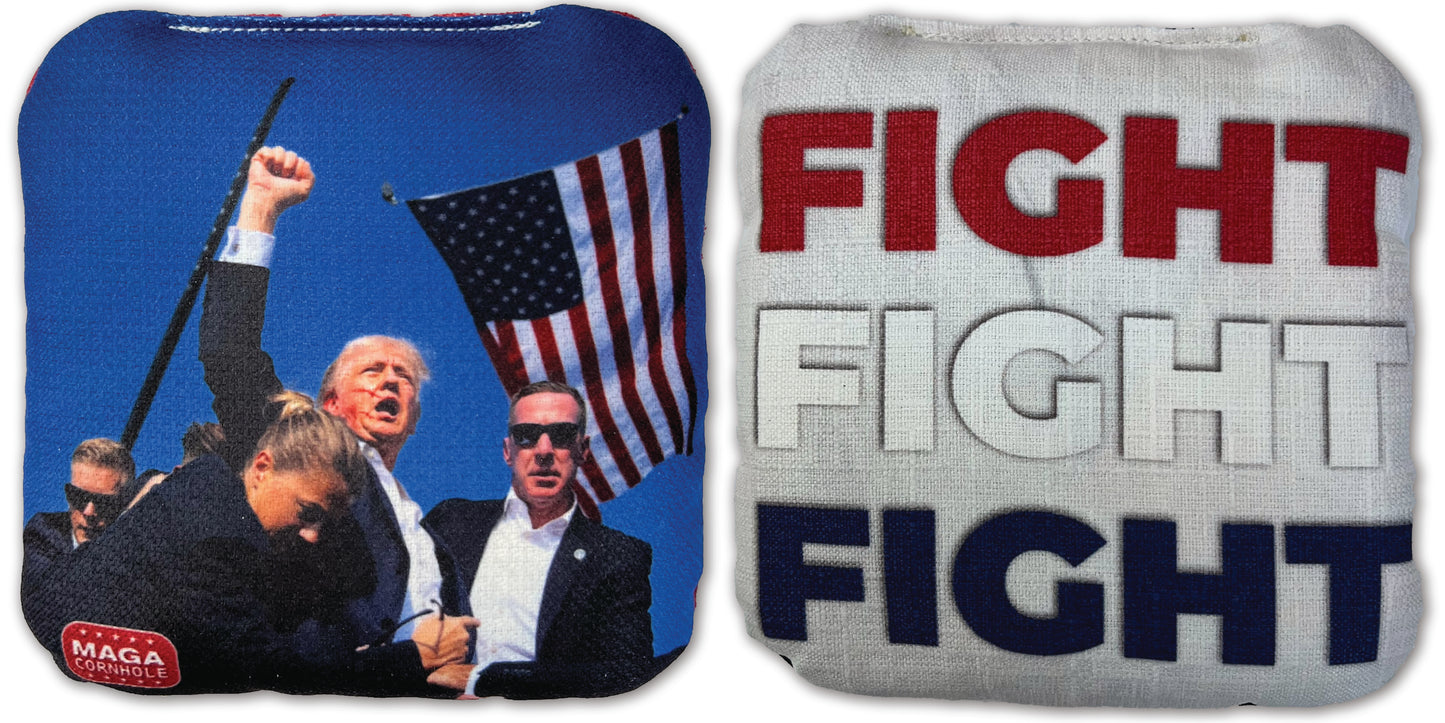 Iconic Trump Fight Cornhole Bag, Fight Fight Fight in Red, White and Blue