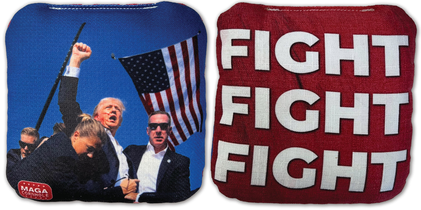 Iconic Trump Fight Cornhole Bag, Fight Fight Fight in Red